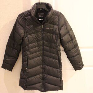 MARMOT 700 Fill Down Womens Size Medium Puffer Mid-length Black Coat Jacket